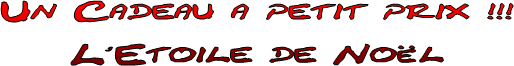 Un Cadeau a petit prix !!!

L'Etoile de Nol
